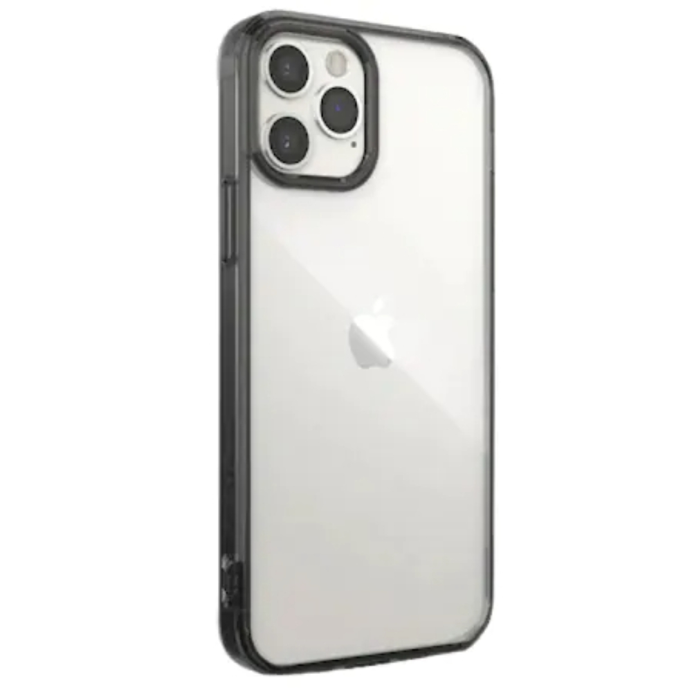 Husa de Protectie pentru Telefon iPhone 12 PRO, din TPU Moale, Transparenta, Impermeabila, Rezistenta la Soc, Anti-Cadere, Transparent cu Negru