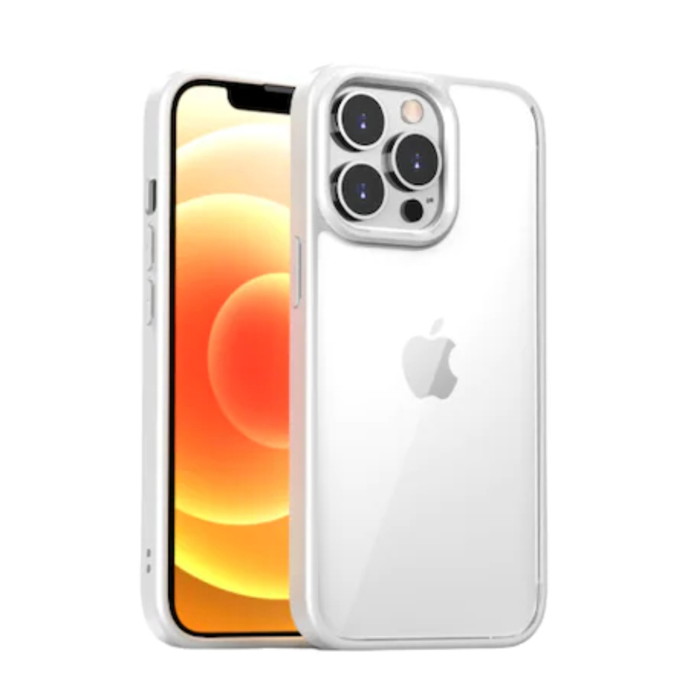 Husa de Protectie pentru Telefon iPhone 13, din TPU Moale, Transparenta, Impermeabila, Rezistenta la Soc, Anti-Cadere, Transparent cu Alb