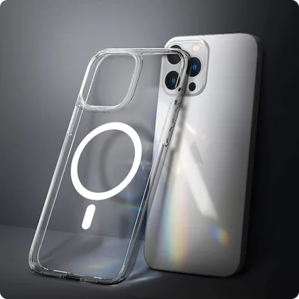 Husa de Protectie Compatibila cu iPhone 11, Apple, Clear Case, Inel Magnetic, Rezistenta la Socuri, Compatibila cu Incarcatorul Wireless, TPU Moale, Acrylic, Transparenta