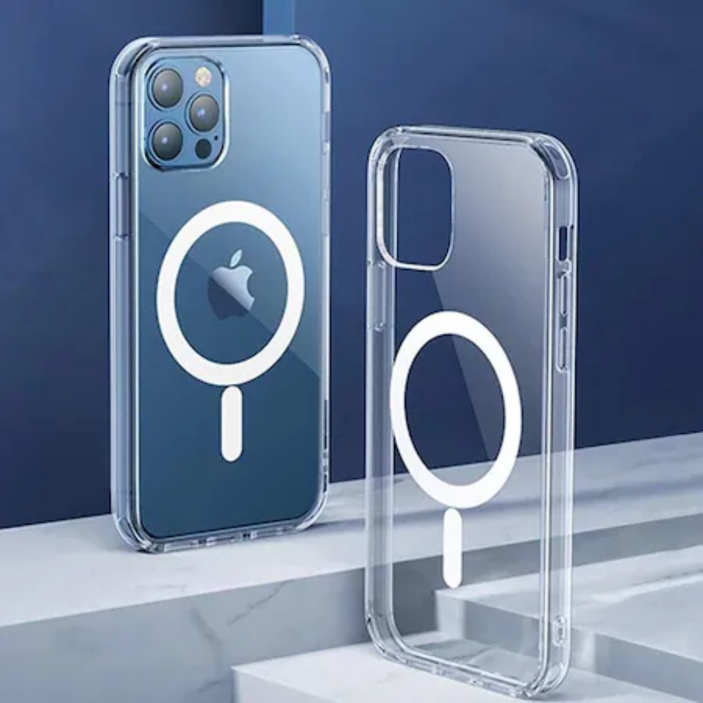 Husa de Protectie Compatibila cu iPhone 11, Apple, Clear Case, Inel Magnetic, Rezistenta la Socuri, Compatibila cu Incarcatorul Wireless, TPU Moale, Acrylic, Transparenta