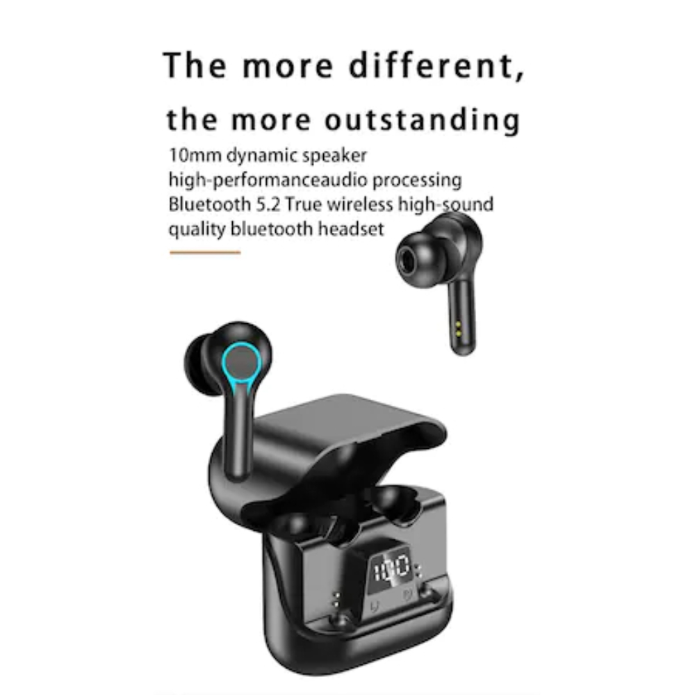 Casti Wireless SKY-1, Control Tactil, Design Modern Ergonomic, Bluetooth V5.2, TWH, Negru cu Albastru