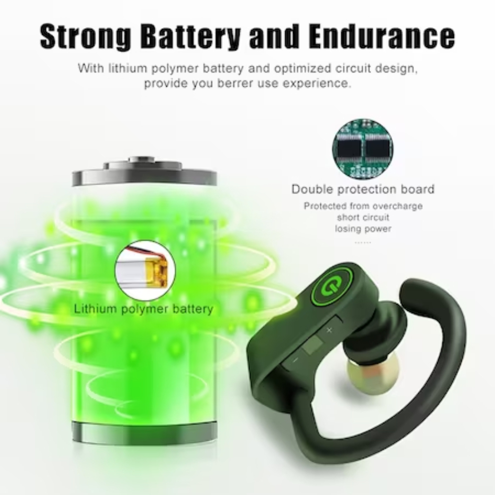 Casti Sport Wireless, Sunet Stereo Binatural, Microfon Incorporat, Functie de Redare Muzica, Rezistente la Apa si la Transpiratie IPX5, Negre cu Rosu