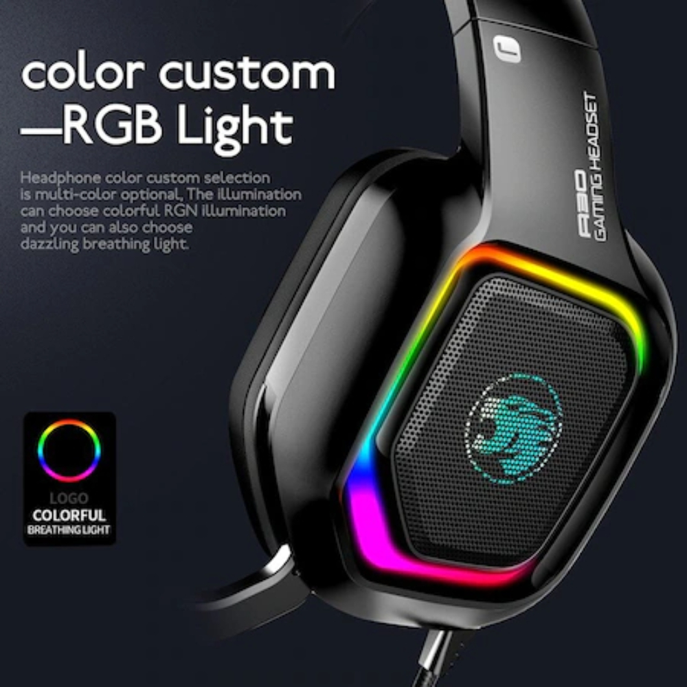 Casti Gaming A30 cu Microfon, Jack 3.5mm, USB, Negre