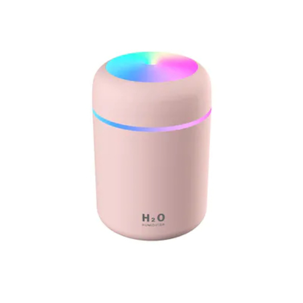 Umidificator Premium Difuser, 2 Moduri de Functionare a Luminilor si a Evaporarii Apei, Aromaterapie, Roz