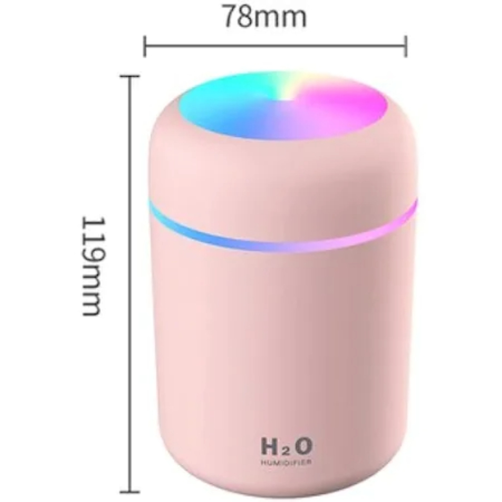 Umidificator Premium Difuser, 2 Moduri de Functionare a Luminilor si a Evaporarii Apei, Aromaterapie, Roz