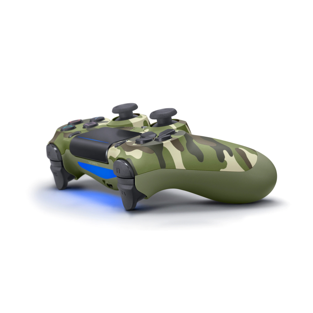 Controller Gamepad Wireless, WAMA, Dualshock, pentru PS4, Conexiune Bluetooth, Difuzor Incorporat, Baterie Incorporata Re-Incarcabila 800mAh, Verde Camuflaj