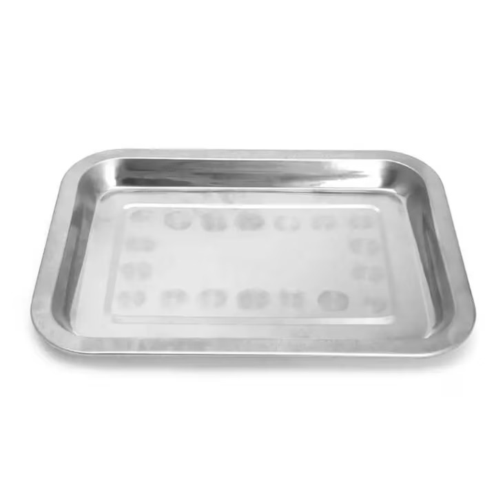 Tava Inox Pentru Servire Dreptunghiulara, Dimensiuni 20x27 Cm, Culoare Argintiu