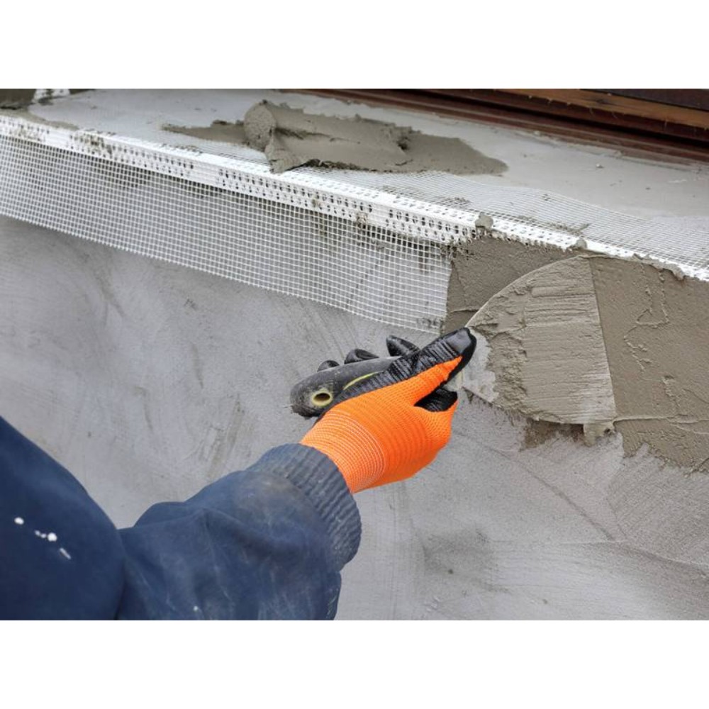 Set 25 Coltare din PVC, 10x10 mm, 2.5 m, Cu Plasa, Alb, Profil pentru Colt Exterior, Coltar Exterior, Coltar PVC, Profil Colturi, Profil Colturi Exterioare, Profil Protectie Colturi, Profil PVC Colt Exterior, Profil Protectia Colturilor
