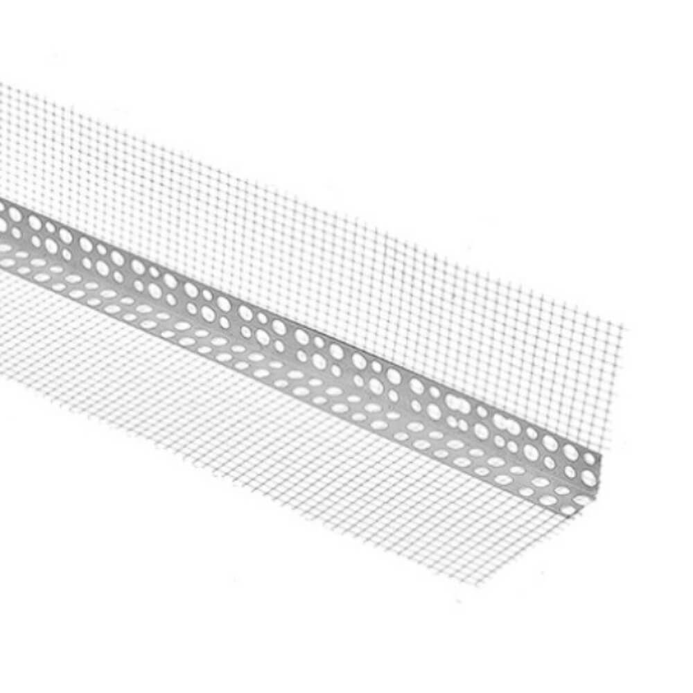 Set 25 Profile cu Plasa, 10x15mm x 2.5m, PVC, Plasa din Fibra de Sticla, Profil pentru Colturi, Coltar din PVC, Profil pentru Colturi cu Plasa, Coltar cu Plasa, Profil pentru Finisare, Profil cu Plasa PVC pentru Finisare Colturi