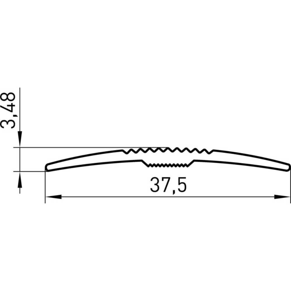 Profil de Trecere din Aluminiu 2829, 37.5 mm x 2.7 m, Argintiu, Profil de Trecere, Profil de Trecere Pardoseli, Profil de Trecere Aluminiu, Profil de Trecere Fara Diferenta la Nivel, Profil Trecere Pardoseli