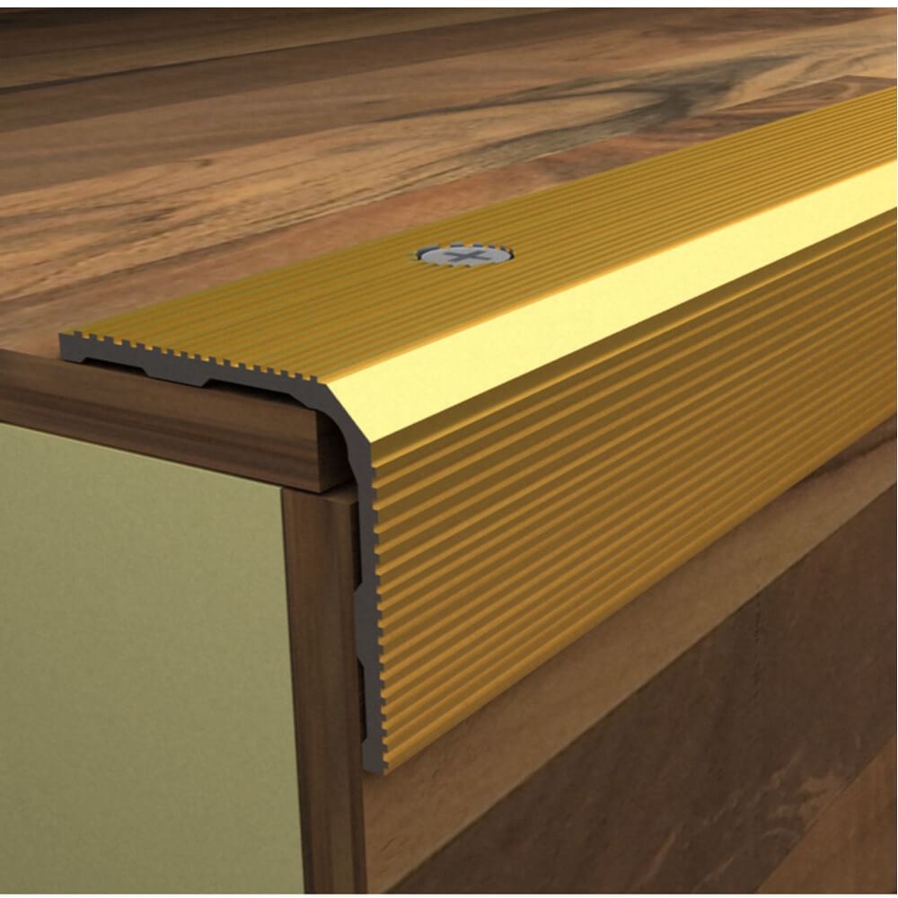 Profil Aluminiu pentru Trepte, 25x10 mm, 2.7 m, Auriu, Model 3126, Profil Trepte, Profil pentru Treapta, Profil Protectie Trepte, Profil pentru Protectia Treptelor, Profil pentru Trepte, Profile pentru Trepte, Profile Trepte