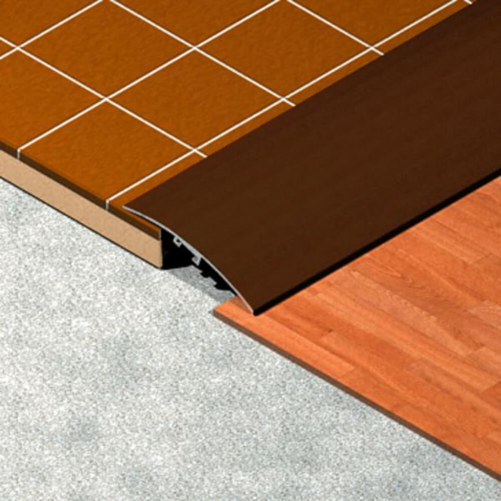 Profil Trecere cu Functie Dubla 4155, 41mm x 2.7m, Aluminiu, Stejar, Profil Trecere Pardoseala, Profil de Trecere Functie Dubla, Profil de Trecere Aluminiu, Profile de Trecere Parchet, Profil Trecere cu Functie Dubla Pardseli