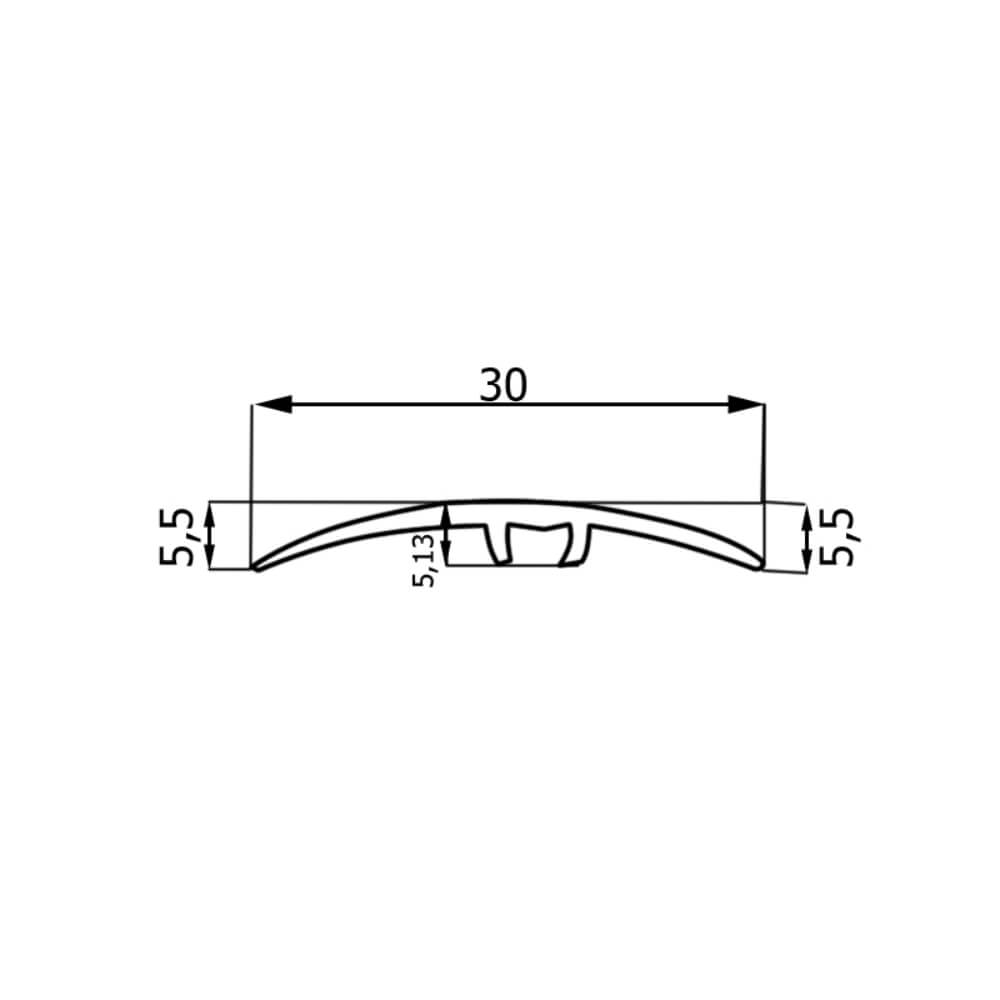 Profil Trecere Aluminiu, 30mm x 2.7m, Nuc, Functie Dubla, Model 3047, Profil Trecere, Profil pentru Trecere, Profil Trecere Pardoseli, Profil Trecere Podele, Profil Trecere Pardoseala, Profil Trecere Podea, Profil pentru Podea