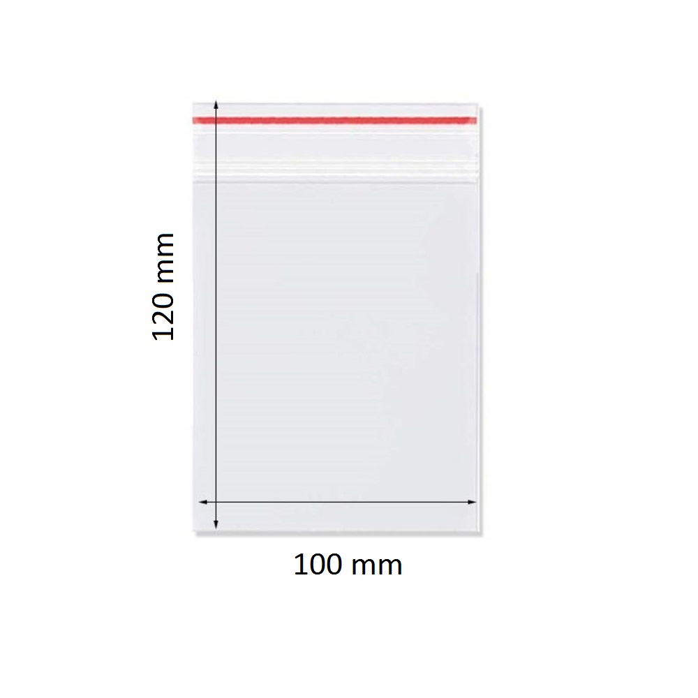 Pungi PREMIUM cu Fermoar, 100x120 mm, 100 Buc/Set, Grosime Folie 50 Microni, Punga Ziplock Transparenta cu Sistem de Resigilare - Pungi cu Inchidere
