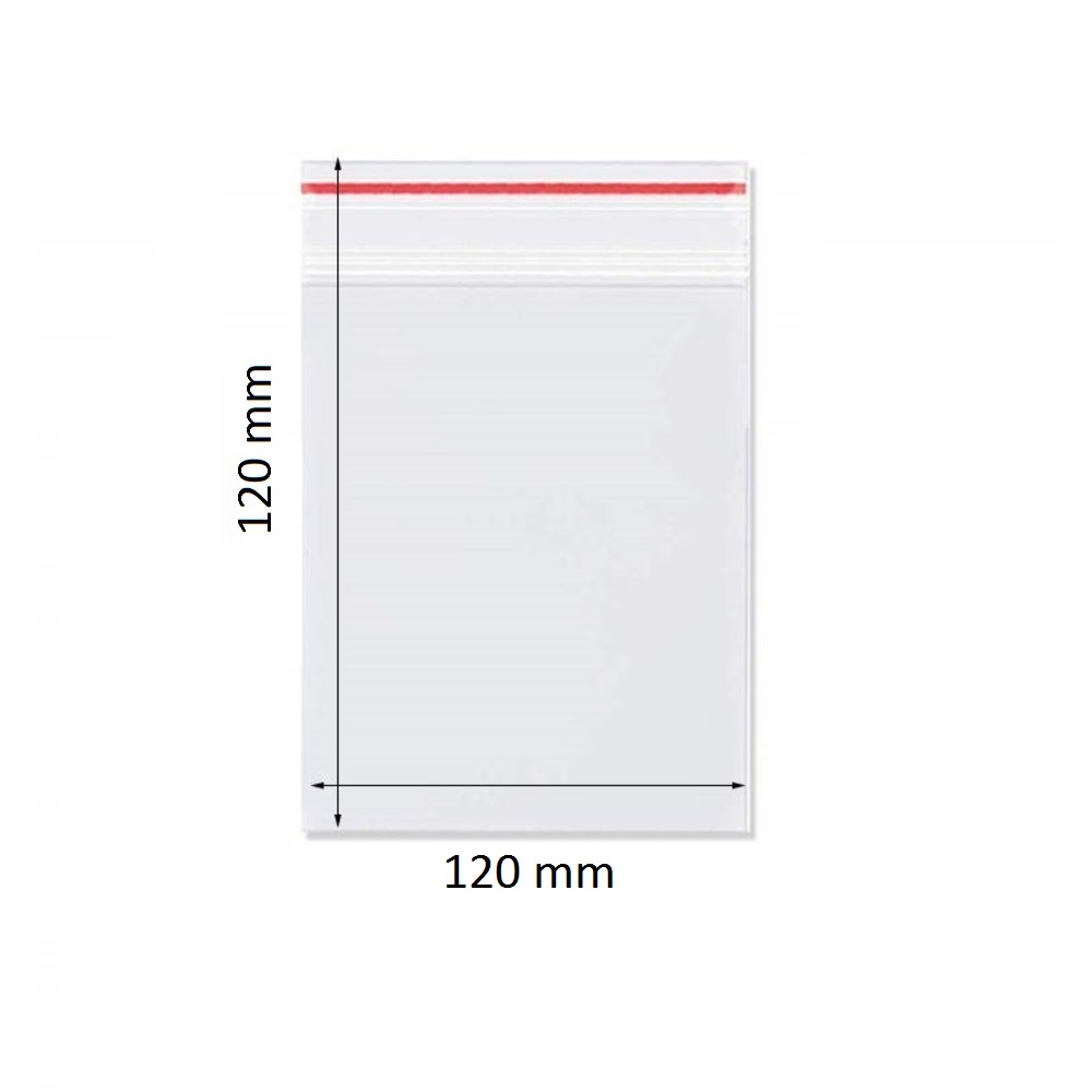 Pungi PREMIUM cu Fermoar, 120x120 mm, 100 Buc/Set, Grosime Folie 50 Microni, Punga Ziplock Transparenta cu Sistem de Resigilare - Pungi cu Inchidere