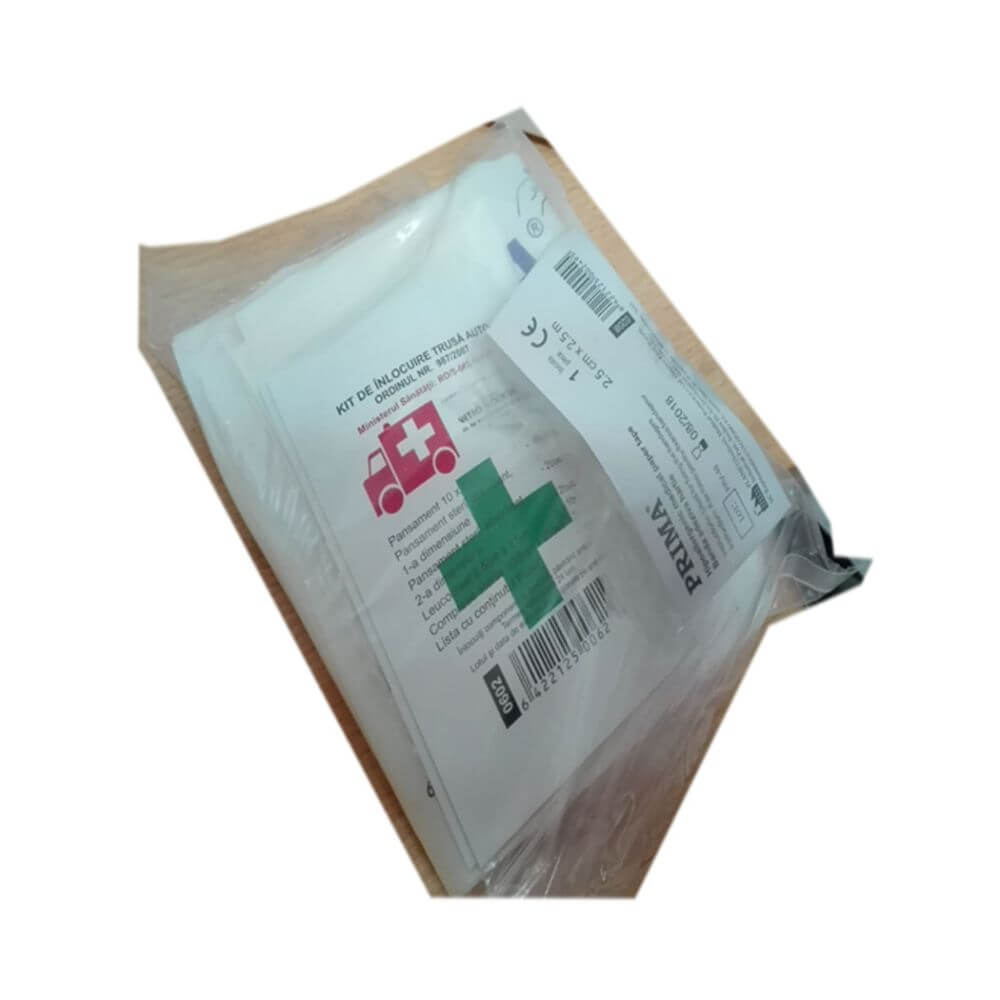 Kit de Inlocuire Trusa Medicala Prim Ajutor pentru Autoturisme, Valabilitate 24 Luni, Kit de Inlocuire pentru Trusa Sanitara Auto, Kit de Inlocuire Componente Trusa Sanitara, Kit-uri Siguranta Auto, Kit-uri de Inlocuire Truse Medicale Auto