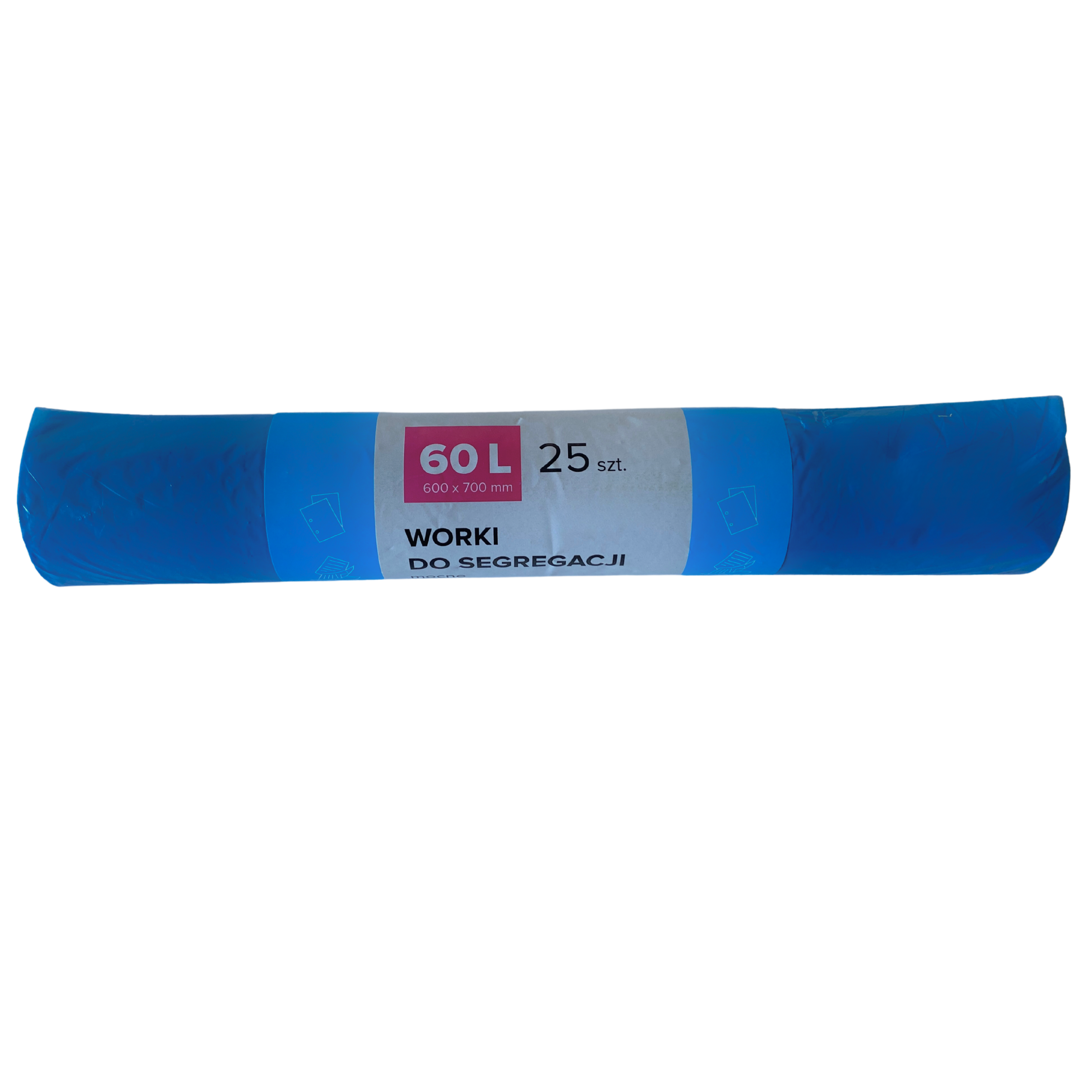 Saci Plastic Reciclat, Standard, 60l, 60x70cm, 20 Mic, 25buc/rola, Resaco - Albastri - Deseuri De H
