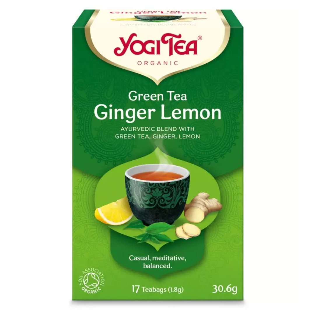 Ceai Bio Verde, Ghimbir Si Lamaie, 17 Pliculete A 30.6 G Yogi Tea