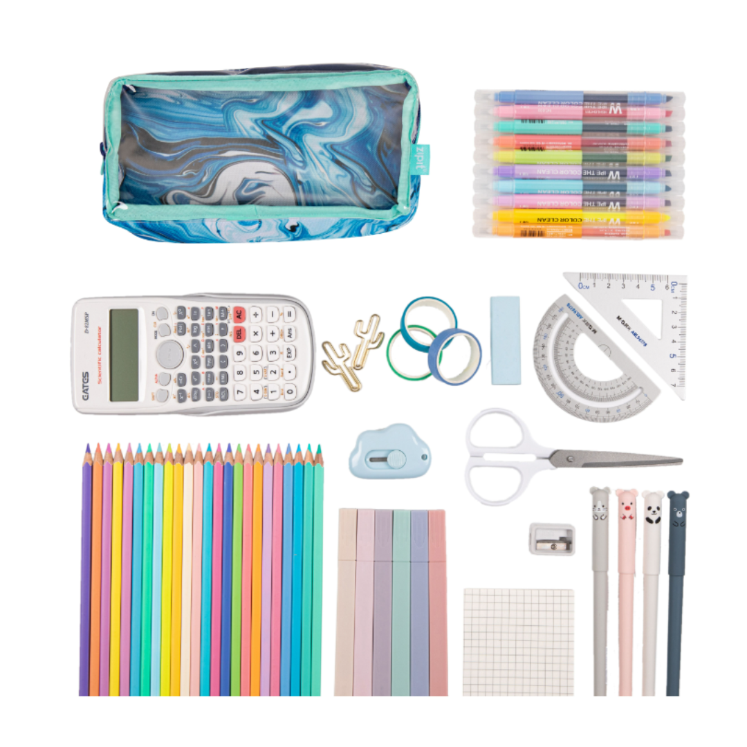 Penar Cu Fermoar Zipit Half & Half, Cu 2 Buzunare - Blue Waves
