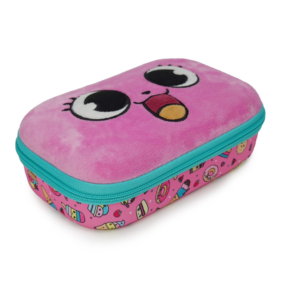 Penar Cu Fermoar Zipit Fur Creature Box Cu Buzunar Interior - Pink