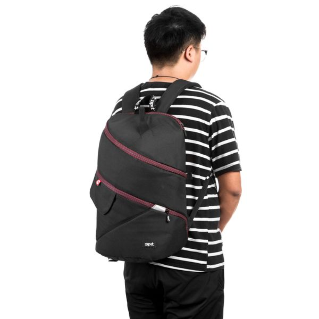 Rucsac Zipit Looper Premium - Negru/bordeaux
