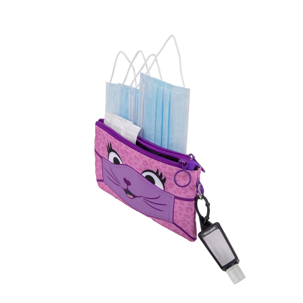 Penar Dublu Cu Fermoar Si Masca Material Textil, Zipit Face-it Creature - Roz